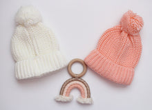 Load image into Gallery viewer, Pompom Beanie Hat - Snow
