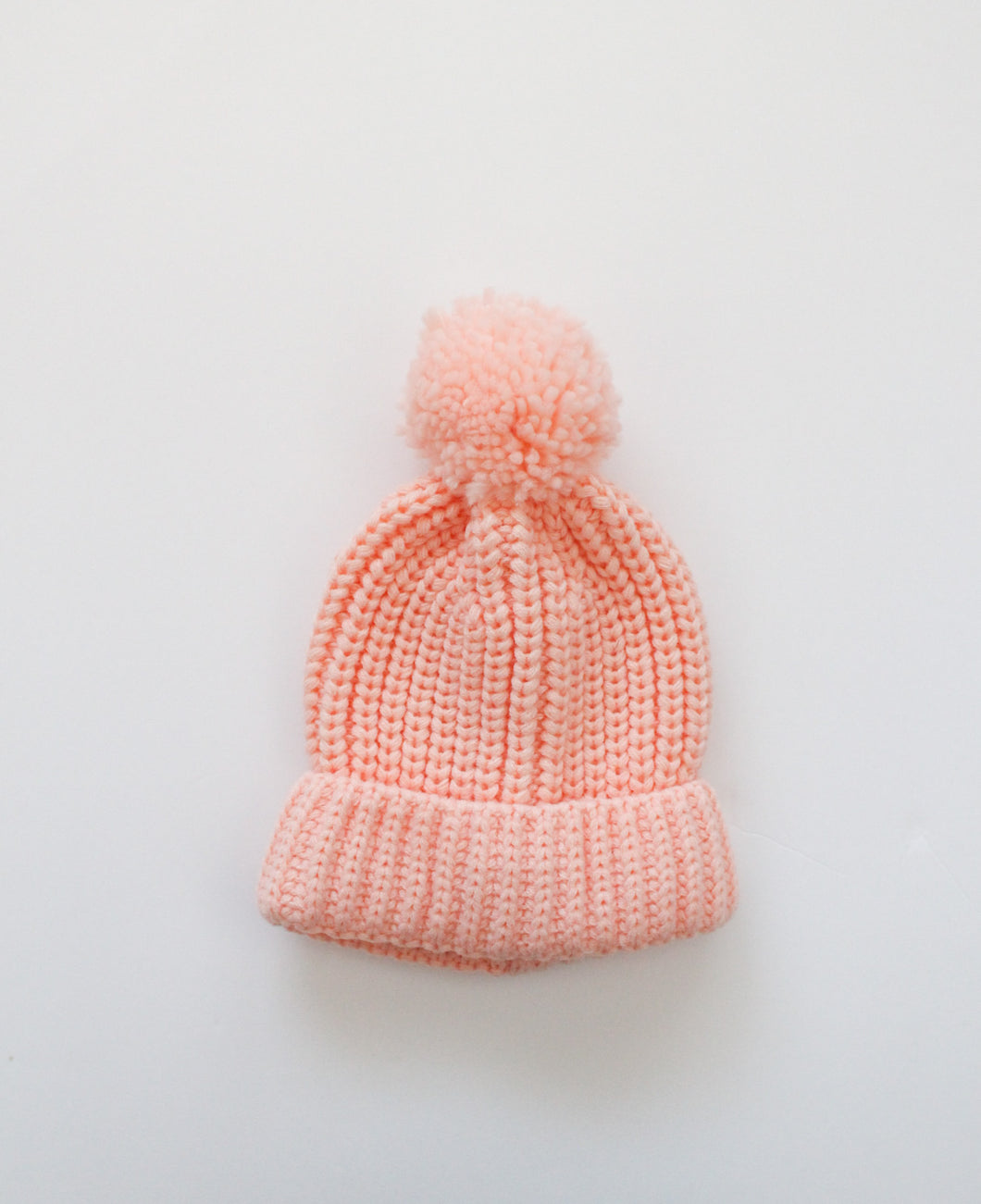 Pompom Beanie Hat - Pink