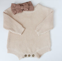 Load image into Gallery viewer, Knit Sweater Romper - Beige

